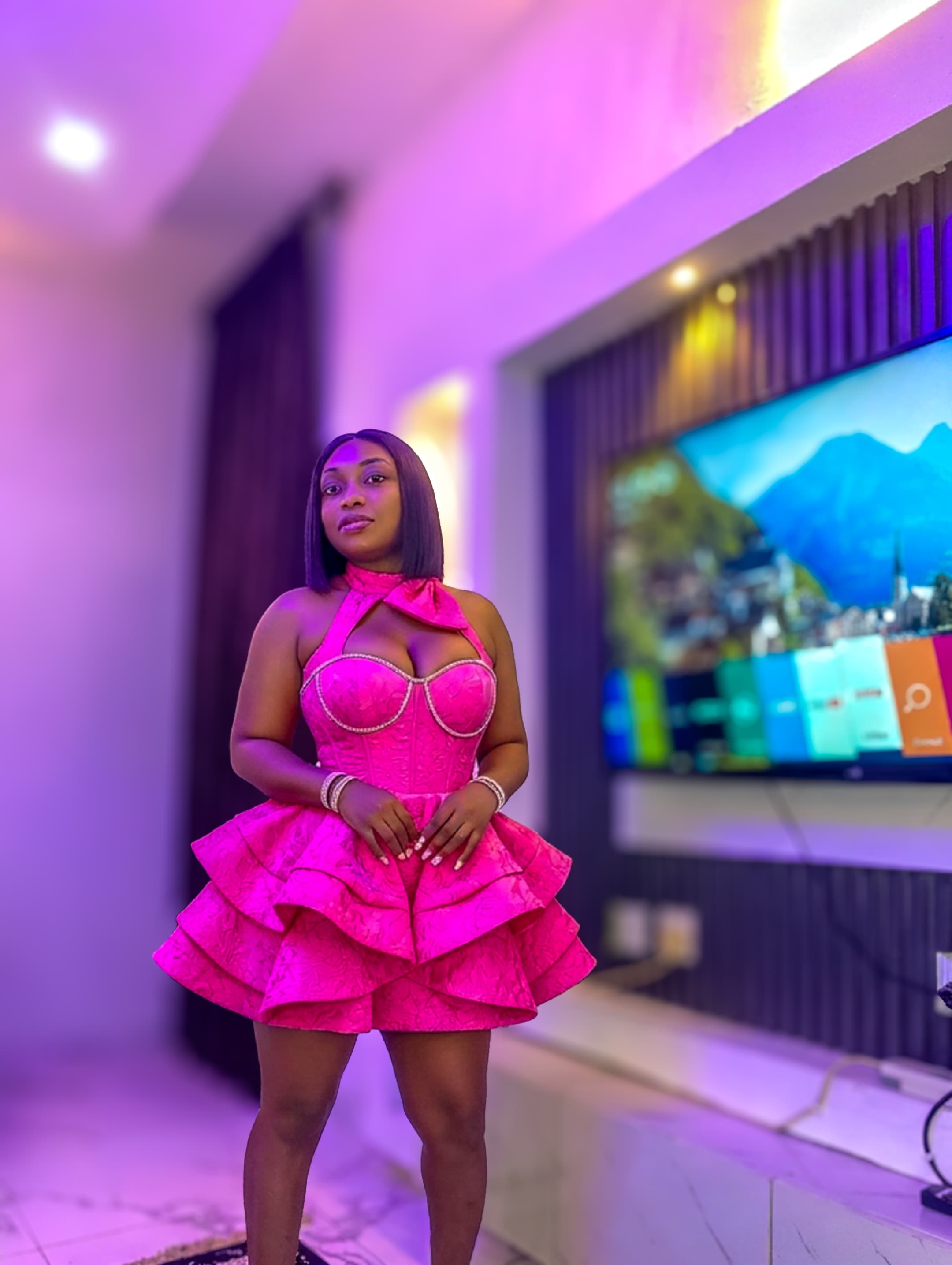 Pink Royale Ruffle Dress